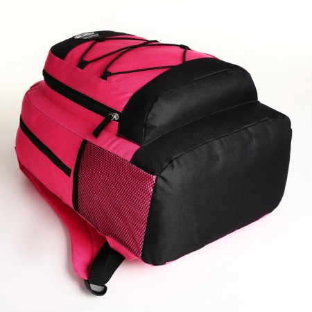 Youth backpack on a zipper, 3 pockets, pink color-4