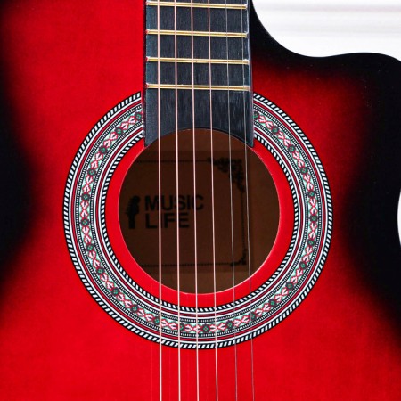 Acoustic guitar Music Life QD-H38Q-JP red, 6 string, 97 cm-2