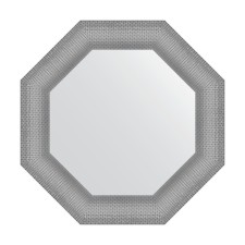 Mirror in the baguette frame, silver chain mail 88 mm, 61x61 cm