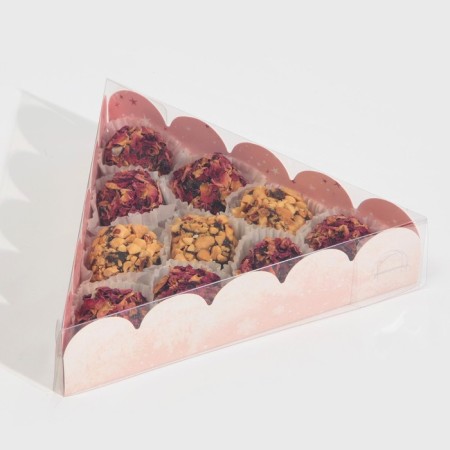 Box for confectionery with PVC Lid "Direct pink", 18 x 18 x 4 cm, new year-3