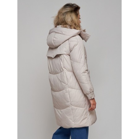 Coat insulated winter female, size 50, light-gray color-21