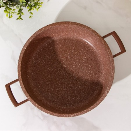 Brownie Frying Furder, D = 28 cm, Glass Cover, Castle Handles, Antivorestar Coating, Induction-3