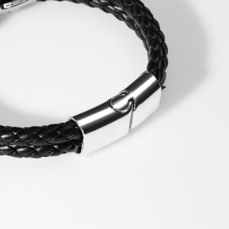 Bracelet Skin "Claws" 2 threads, silver-black color, 21 cm-3