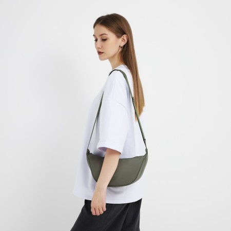 Women's bag from textiles, 30x17x6 cm, green-1