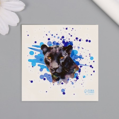 Tattoo on the body color "watercolor. Panther" 6x6 cm-3
