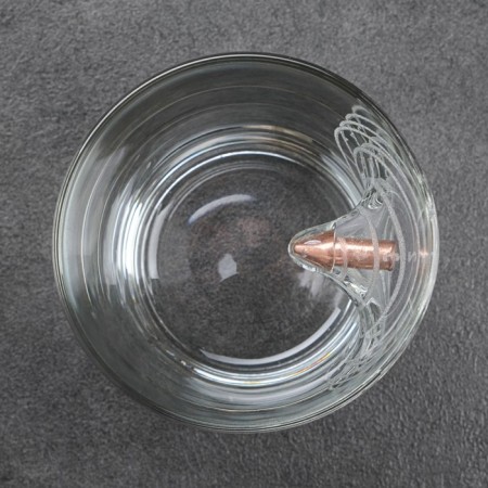 A glass "impenetrable", with a bullet, for whiskey, engraving, 250 ml-3