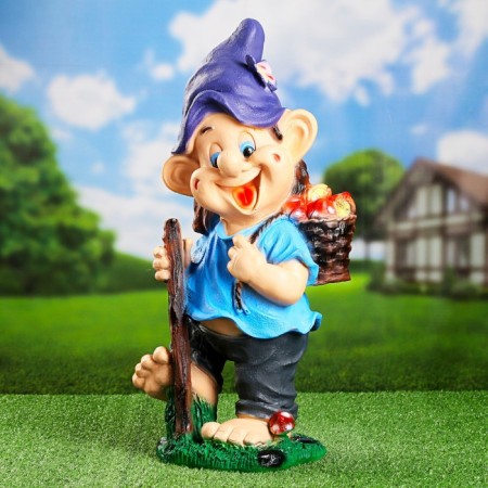 Garden figure "Dwarf with a butterfly", 27x20x55 cm,-8