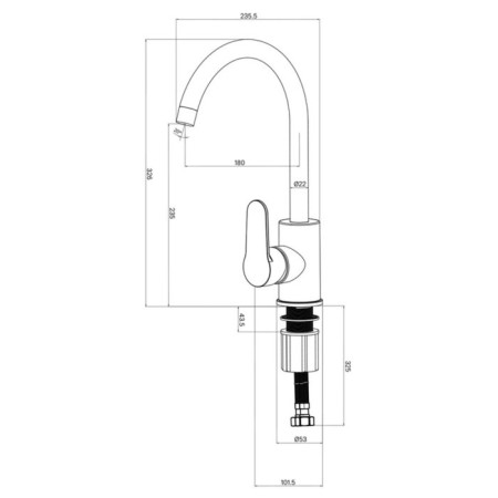 MILARDO POLI POLBLJ0M05 kitchen mixer, pouring 199 mm, black matte-3