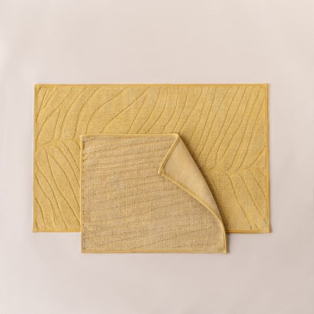 A set of mats for the bathtub "Orta", size 50x60 cm, 60x100 cm, mustard color-2
