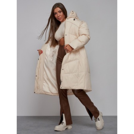 Coat insulated winter female, size 48, color light-beige-17