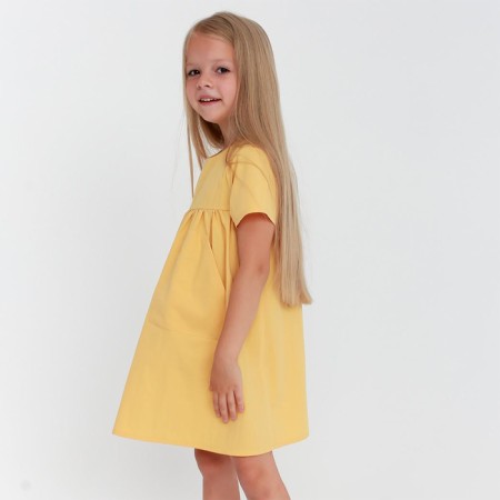 Платье детское с карманом KAFTAN, р. 30 (98-104), желтый-1