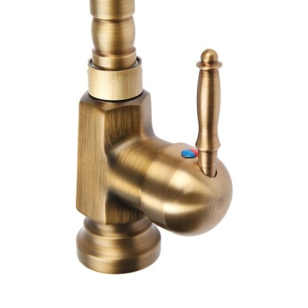 Kitchen mixer and sink zein retro, high spout, without eyeliner, brass, bronze color-10