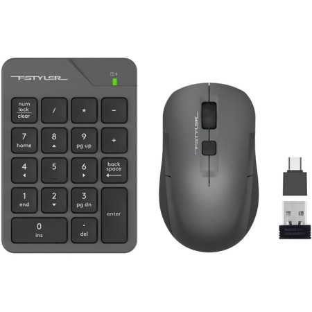 Numerical block + mouse A4Tech FSTYLER FG1600C Air Clab: Gray Mouse: Gray USB Wireless Slim 102943-1