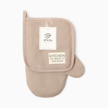 Kitchen kitchen kit, beige color, mittens of 18x29 cm, 19x19 cm tack-5