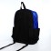 Youth backpack from textiles, 6 pockets, white/blue color