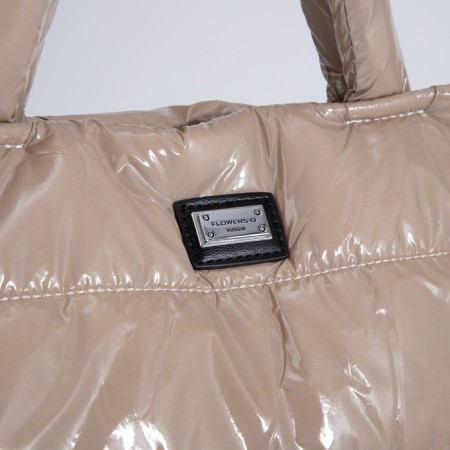 Luggage bag, external pocket, long belt, beige color-3
