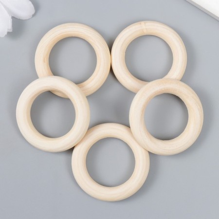 Wooden rings d = 35 mm (set 5 pcs) without coating-1