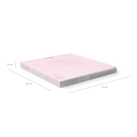 Notebook of 12 sheets in the Erichkrause Coverpro Pastel cage, pink, with a plastic cover, offset block, whiteness 100%-4