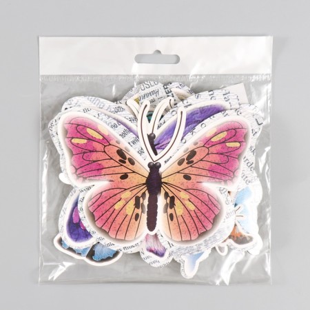 Butterflies cardboard double wings "newspaper" set 12 pcs h = 4-10 cm-7