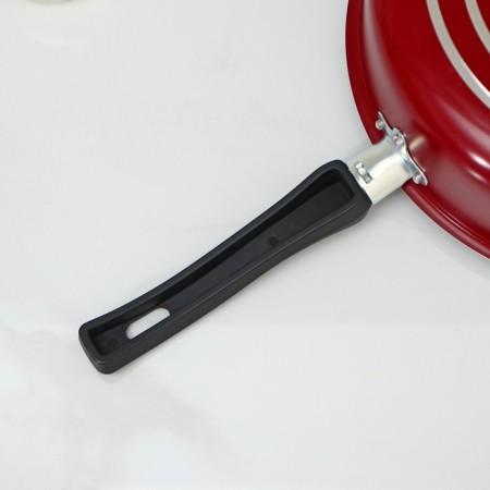 Steven "Expert", 3.5 l, d = 26 cm, plastic handle, glass cover, anti -stick coating, burgundy color-4