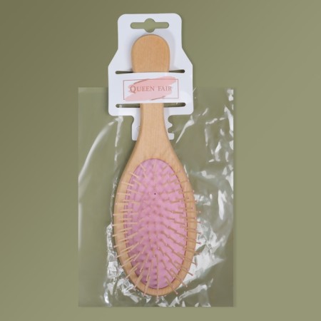 Massage comb, 7 × 22 cm, beige/pink color-3