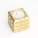 Candle "Square to a Point" in a candlestick of gypsum, 7.5x6.5 cm, gold