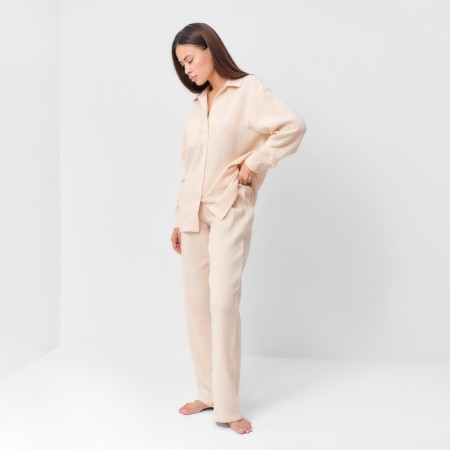 Комплект женский (рубашка, брюки) KAFTAN "Basic" р. 40-42, молочный-2