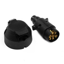 The connector for the electrical wiring of the trailer, the outlet and the fork, 7 contacts, plastic