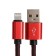 Lightning cable - usb, 2.1 a, nylon braid, 1 meter, red