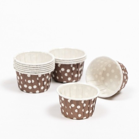 Muffin baking uniform, brown in white peas, 3.8 x 3 cm