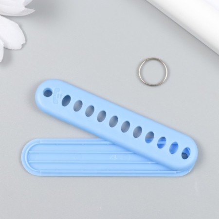 Keychain plastic "license plate" Blue 7x1.4x0.3 cm-1