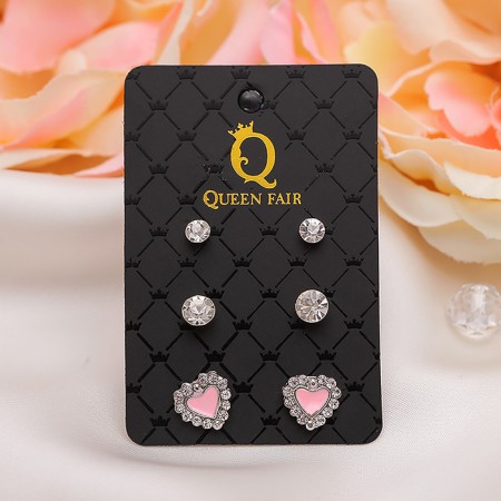 Пусеты 3 пары «Сердце», цвет МИКС-4