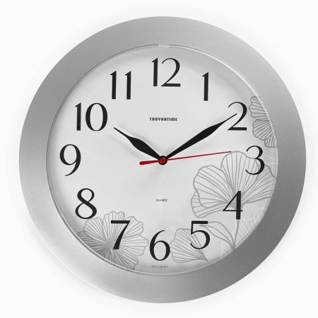 Wall clock, series: interior, "flowers", smooth move, d-30.5 cm