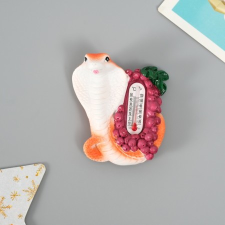 Polystone magnet "Cobra with a thermometer vegetable/fruit" MIX 5x2x7 cm-1