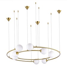 Светильник подвесной St Luce. SL1186.303.08. Arkos. 8х5 Вт, G9, 4000K, 80х80х160 см, цвет латунь