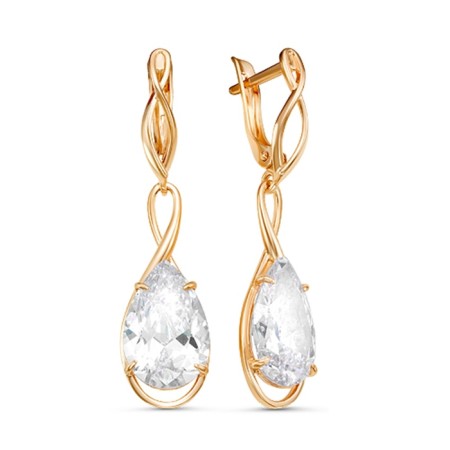 Earrings hanging "infinity", gilding