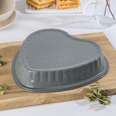 The form for baking "Elin marble. Heart ", 27 × 27.5 cm, anti -stick coating, gray color-2