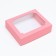 Box of a team without printing a lid is a red with a window 18 x 15 x 5 cm