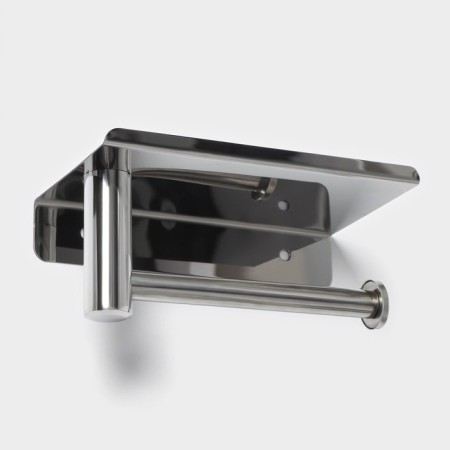Holder for toilet paper with a shelf, 18 × 10 × 9 cm, chrome-3