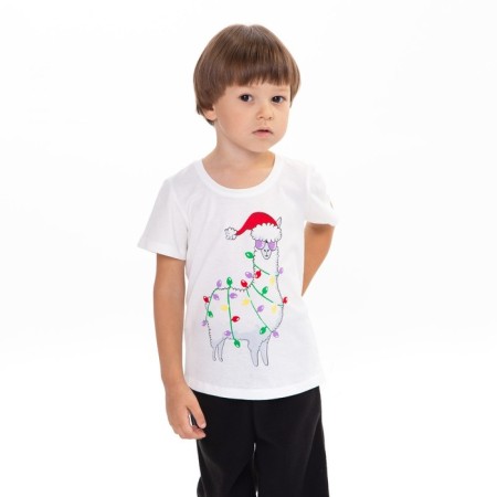 Children's T -shirt, milk/llama, height 116 cm