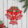 Decoration New Year's "bells" red-green bow, 17.5x18.5 cm, red