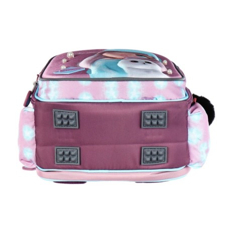 School backpack 37 x 28 x 13cm, ergonomic back, Across 557, + bag, pink-6