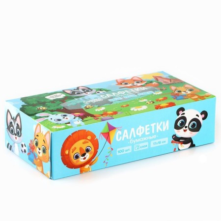 Paper napkins in the box "Children's", 100 pcs, two -layer-5