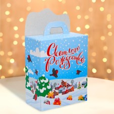 New Year. New Year's Christmas Gift Box 21.9 (29) x 17 x 9 cm.