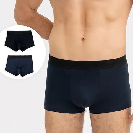 Set of men's panties boxers (2 pcs), blue/black color, size 48 (m)