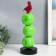 Polystone souvenir "Bird on three apples" green 11.5x11.5x34 cm