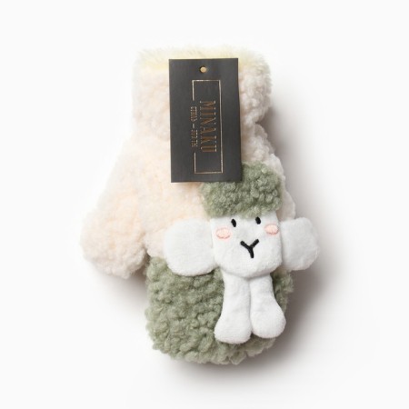 Mittens teenage minku lamb two -tone 24 cm color green color-6