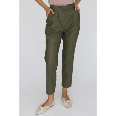 Artificial leather pants with high planting, size 52