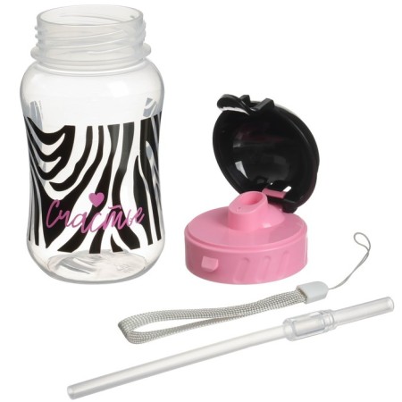 Drill - children's impotance with silicone tube "Happiness", 270 ml., Black/pink color-4