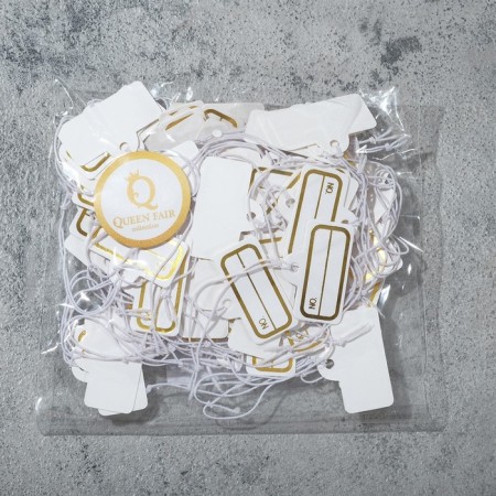Price tag set 100 pcs. 2.1 × 3.1, white-golden color-2